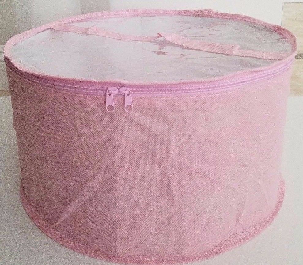 Large hat box pink with Clear PVC Top