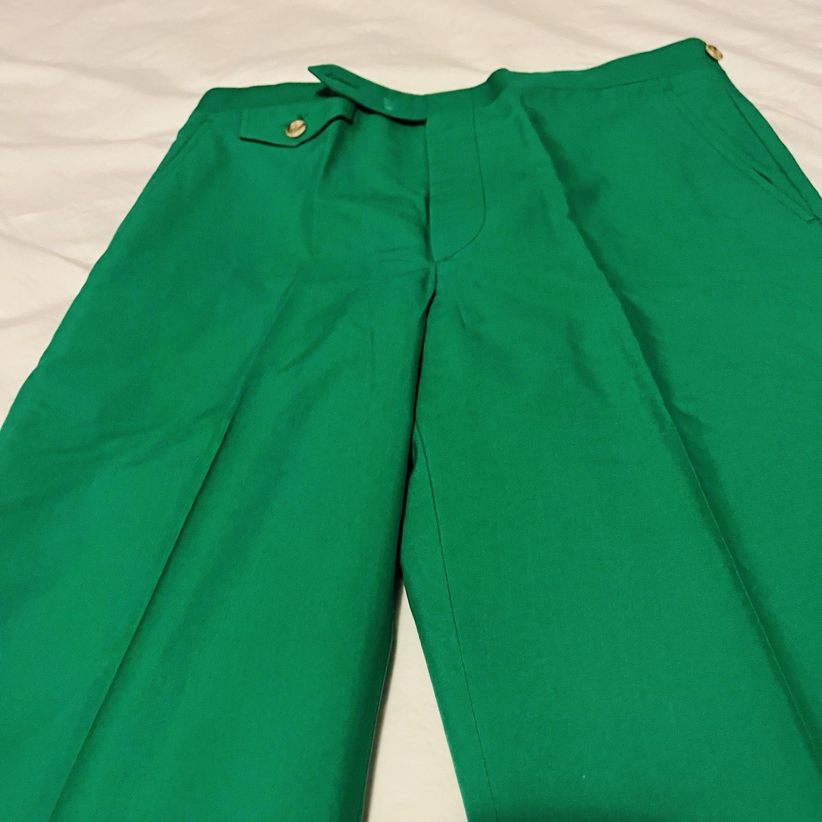 Vintage Green Hubbard Golf Pants Slacks Polyester Cotton Disco NOS Deadstock 32