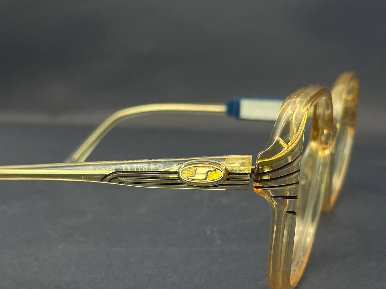 Vintage Safilo Contempora 813 376 Optyl Eyeglasses Italy Clear Honey Frame