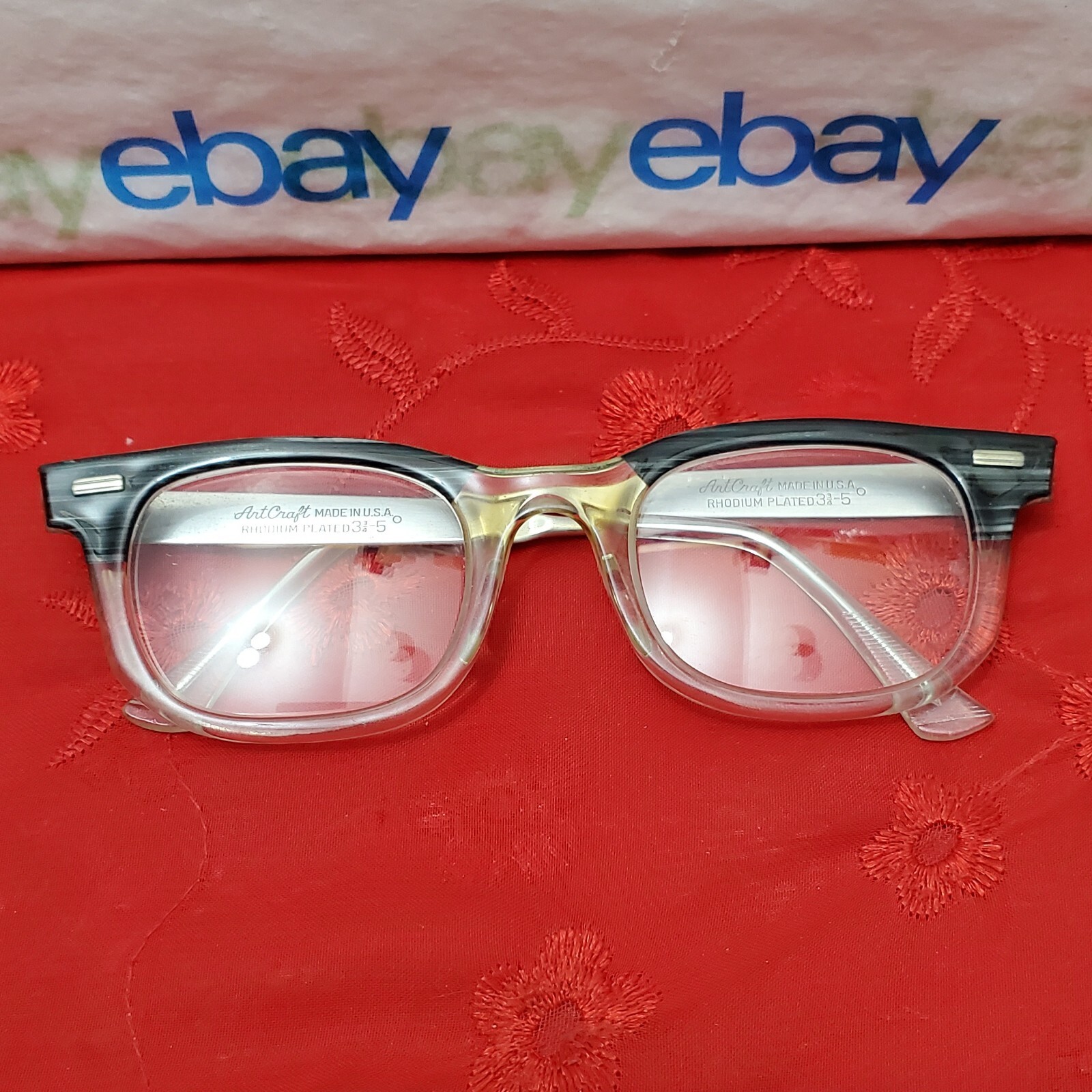 Vintage Artcraft Rhodium Plateed 3¾-5 Eyeglasses “Frames Only” – Rx Unknown -USA