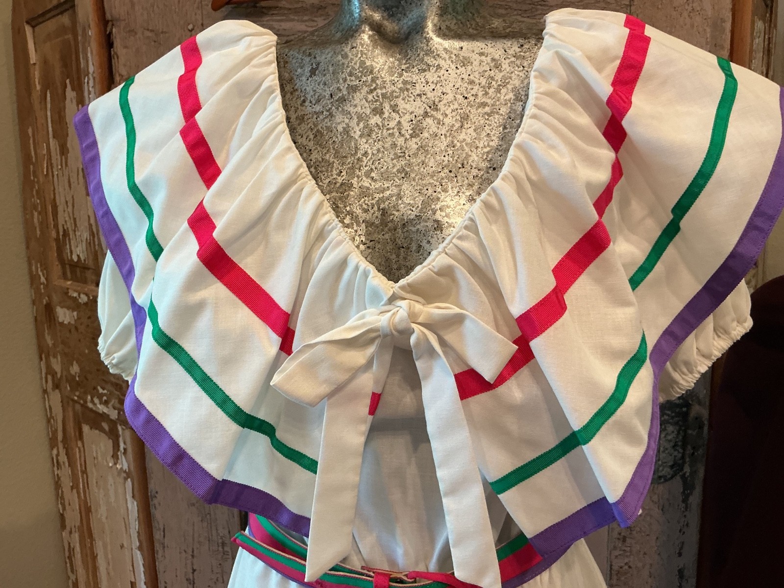 70s Applause II Marge Kane Belted dress off the shoulder Tag 12 STANDOUT