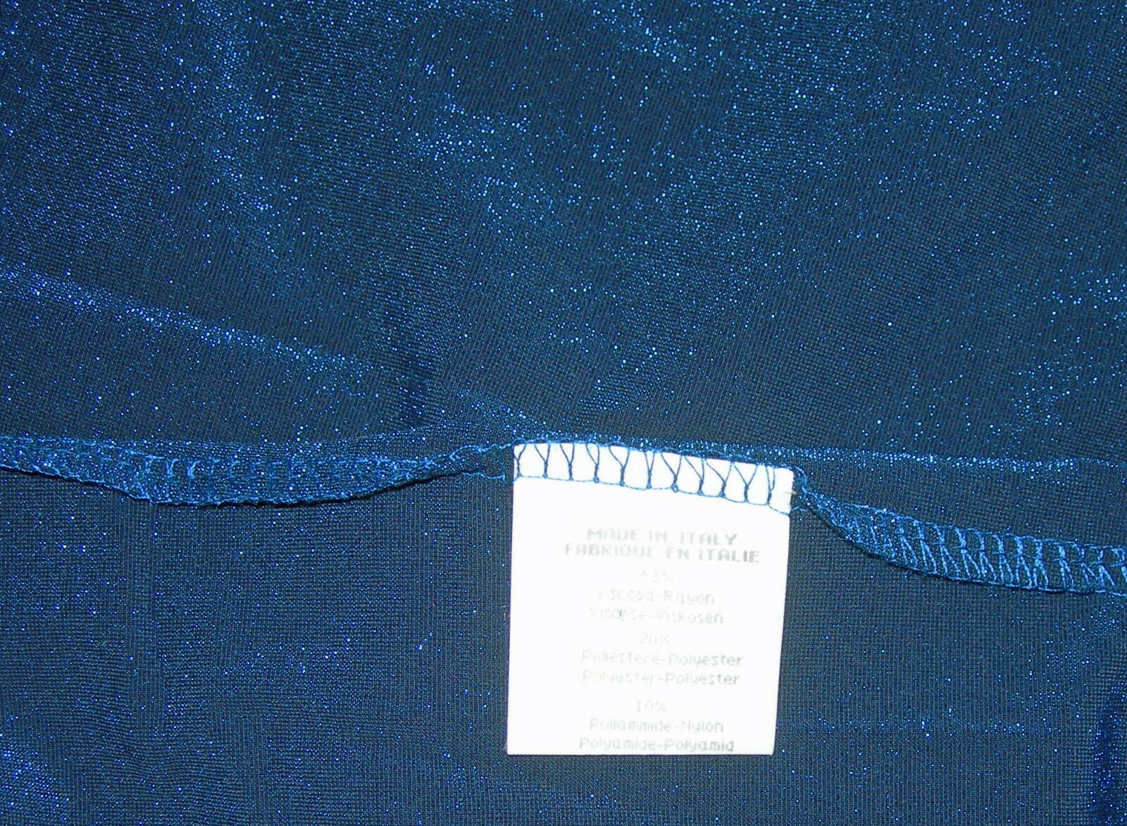 Vintage BYBLOS Blue Metallic Glittery Knit Cocktail Gown Dress XS IT 38 GLAM!
