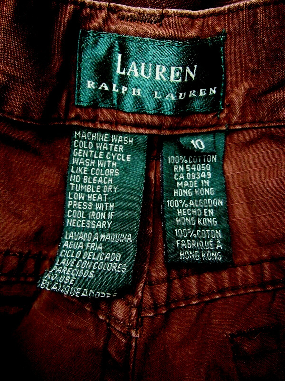 VTG LAUREN RALPH LAUREN Cotton Jeans Pants Chocolate Brown 30 1/2 x 30 10 M