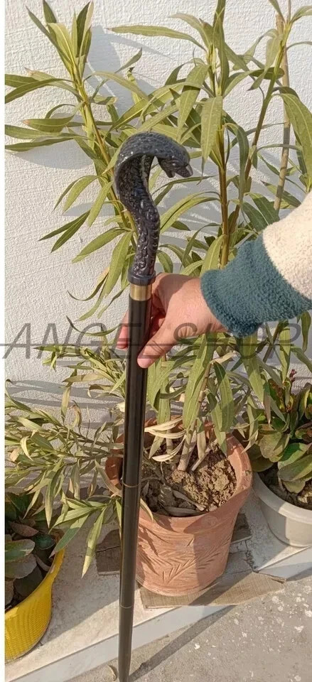 Cobra Walking Stick Cane Dark Wooden Handmade Wood Hand Carved – Snake
