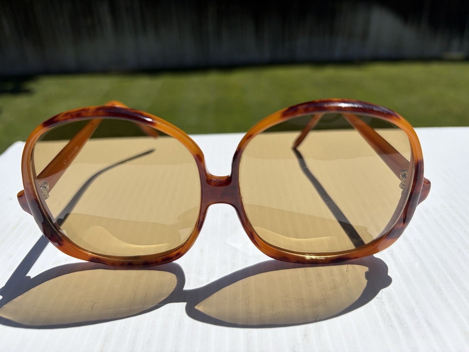 vtg Oversized Sunglasses Tortoise Shell Lucite – Japan 461 Retro Mod