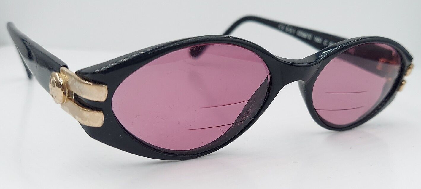 Vintage Cerruti 1881 2614 Black Gold Oval Sunglasses FRAMES ONLY