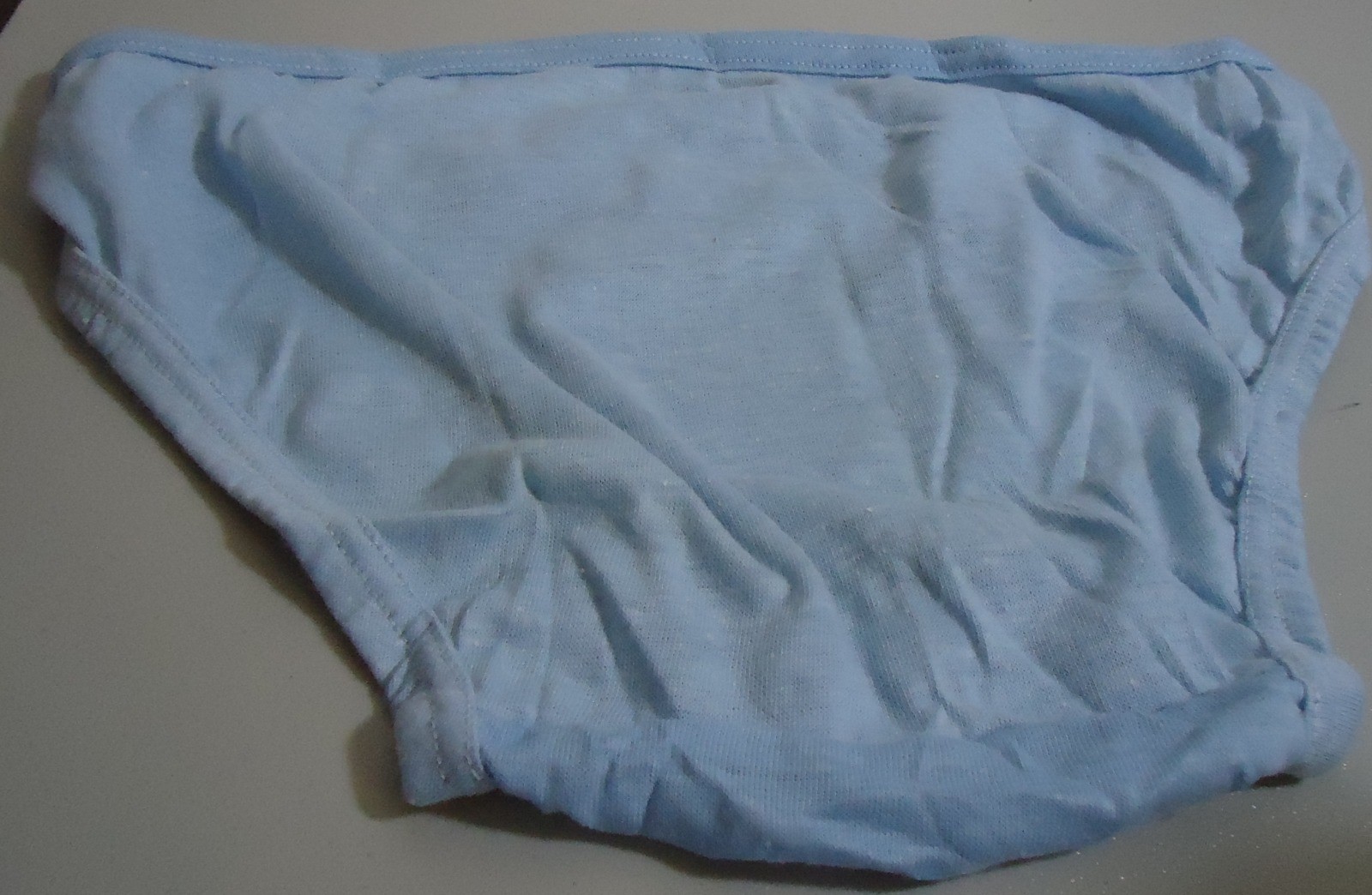 NOS Vtg Chambray Blue Bikini Underwear “Loyal to None” Iron On Briefs M Oldstock