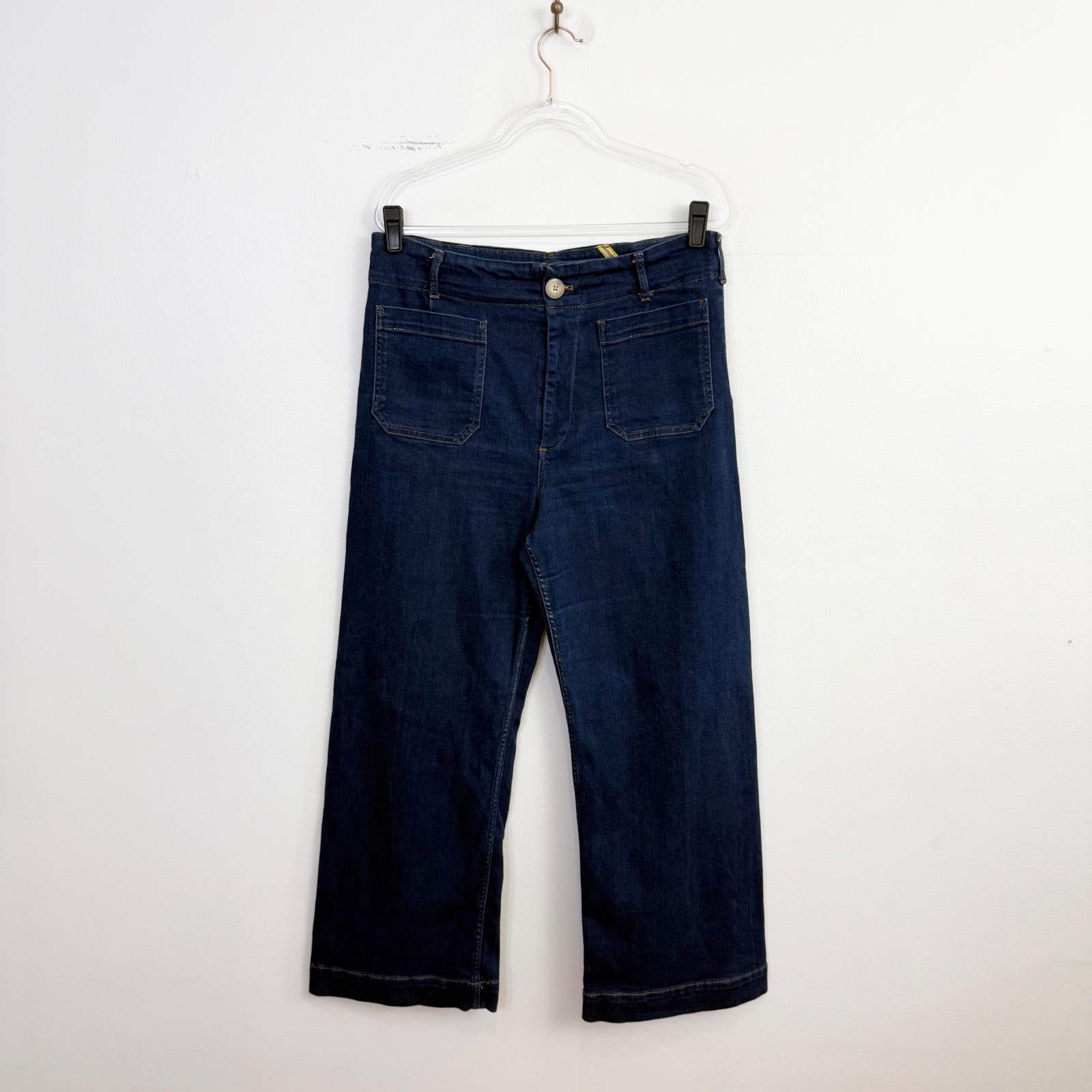 Maeve by Anthropologie Colette High Rise Wide Leg Crop Jeans Size 33