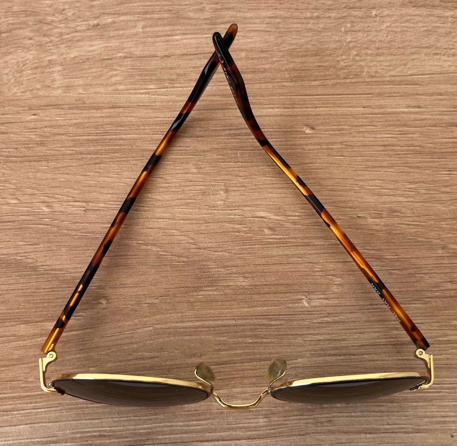 Vintage B&L Ray-Ban W2188 PN4 Oval Sunglasses 52□18 Gold Tortoise G-15 USA