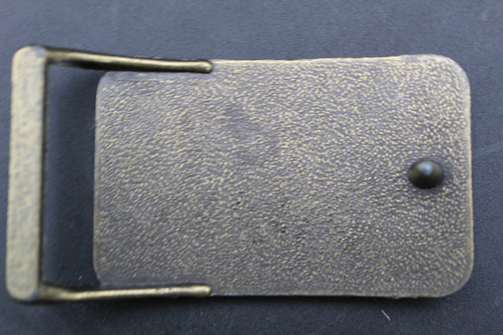 Military Style BELT BUCKLE “Second To None” Brass with leather inlay