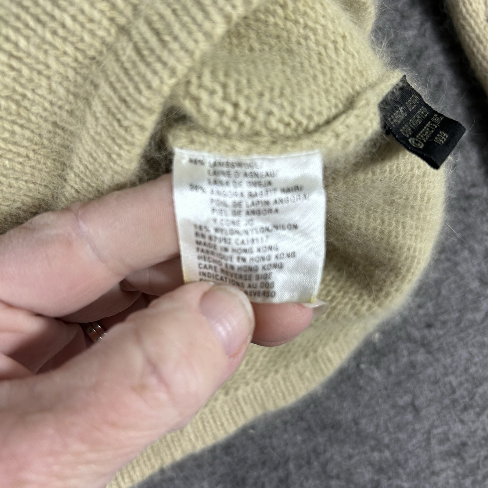 Vintage Lambswool Angora Green Floral Cottage Core Sweater Grandmacore Size M