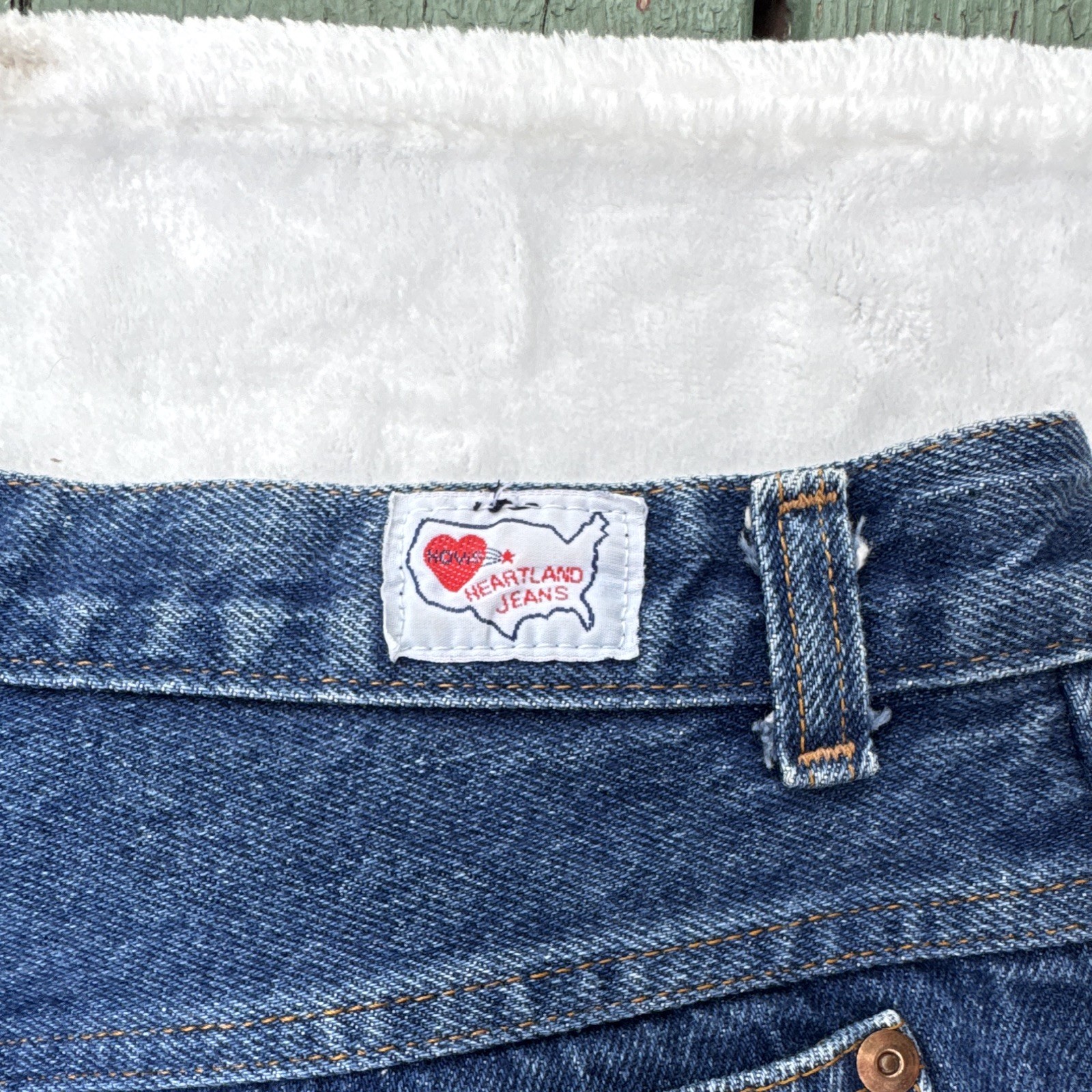 VTG Hovis Heartland Jeans Size 14 Petite 100% Cotton Blue Denim Made In USA