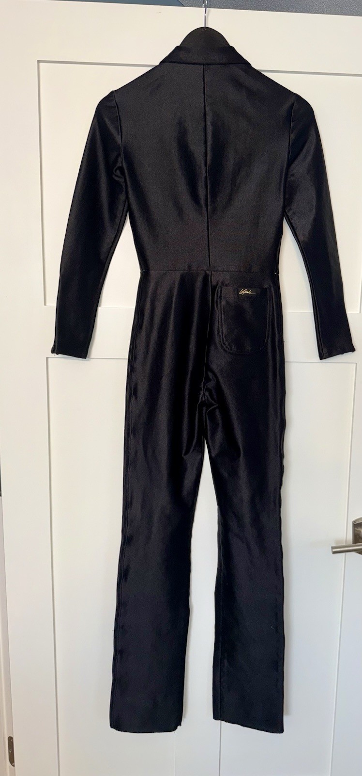 Rare Vintage LE’ GAMBI Black Spandex Disco Jumpsuit 1980’s Rock Metal