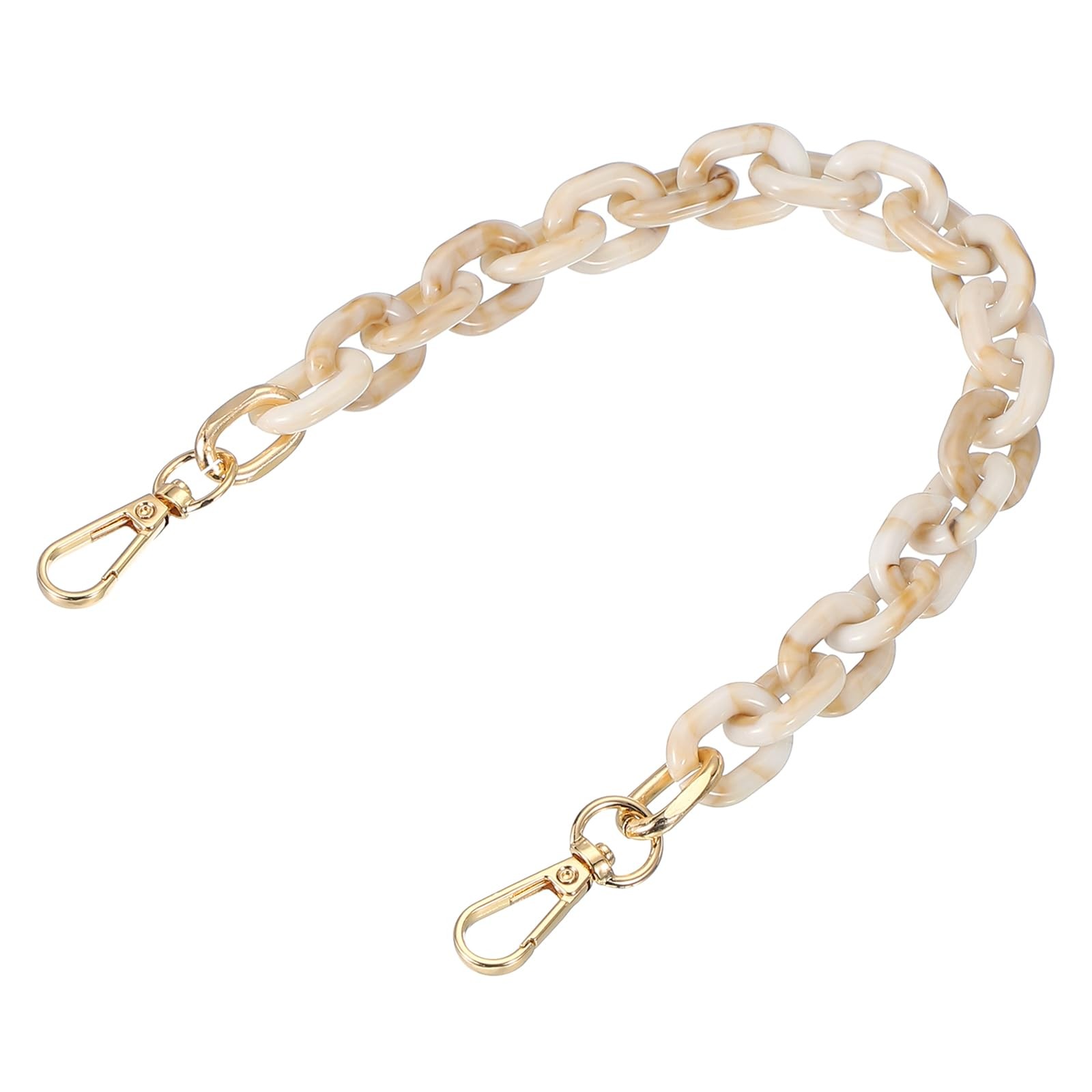 PATIKIL Acrylic Purse Strap, 15 Inch Chain 15″, White/Brown