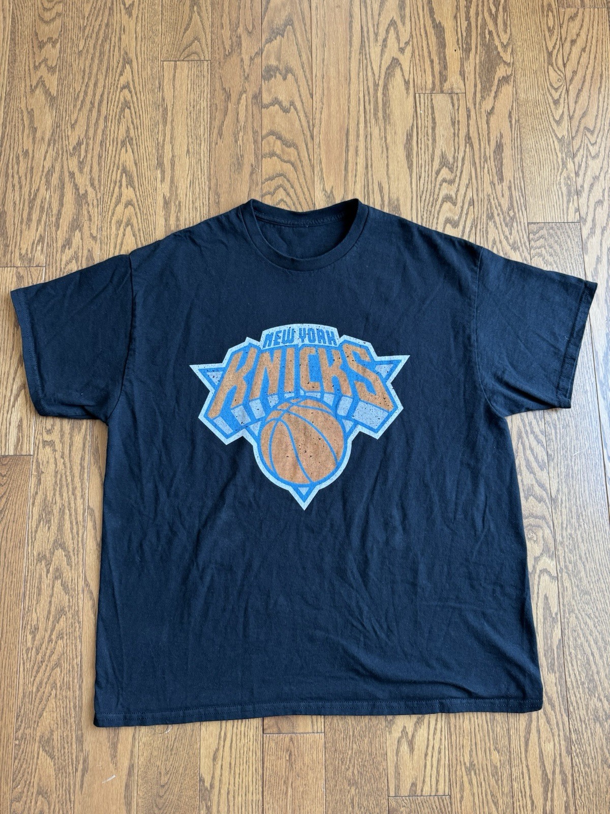 NY Knicks Black T Shirt Vintage Size XL