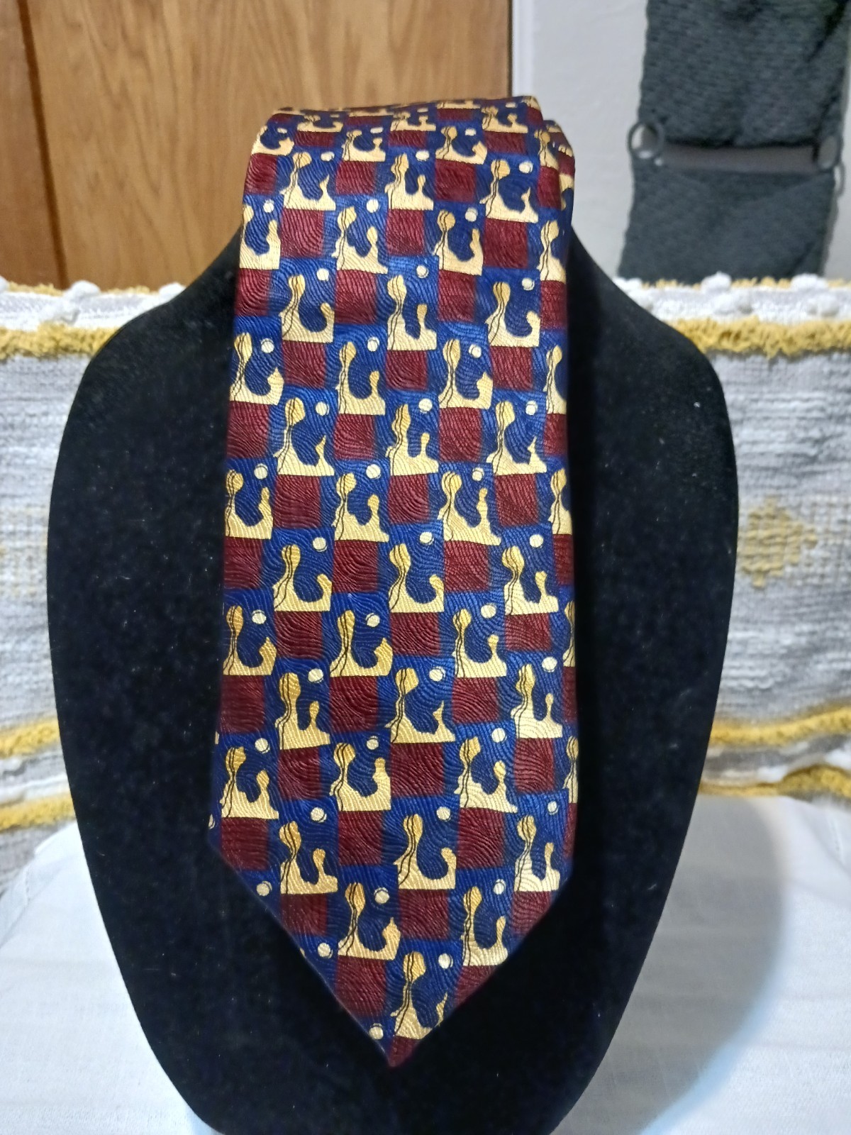 J.GARCIA Men’s Silk Necktie Mexico Abstract Stonehenge Lmtd. Navy Gold NWT