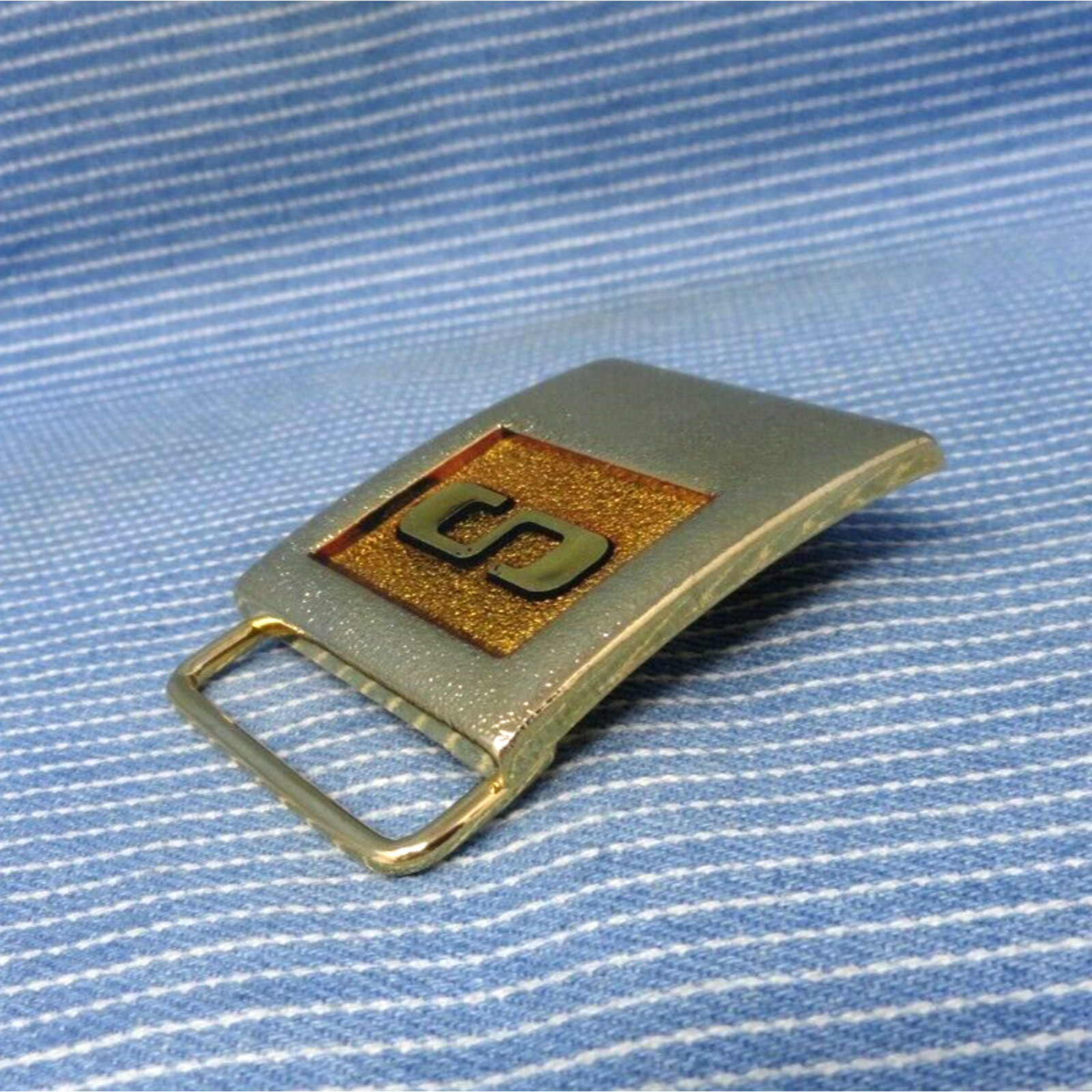 S Dress Belt Buckle Initial S Business Casual Monogram Vtg 80s Lee NY USA.TYC762