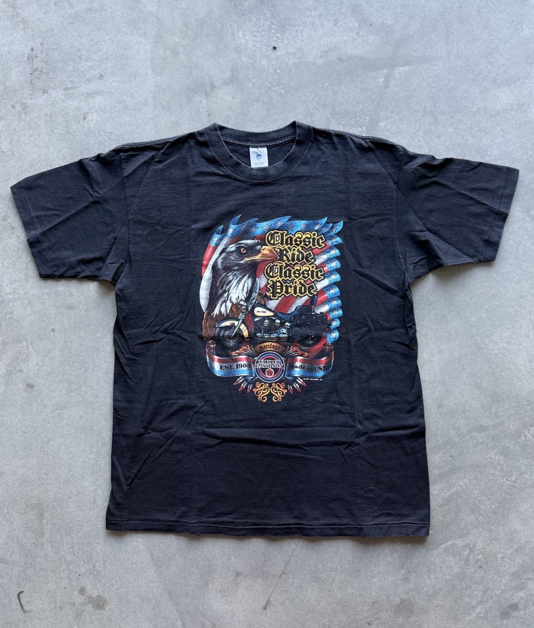 Vintage Harley Davidson 90s Classic Ride Pride T Shirt Size 2XL Single Stitch