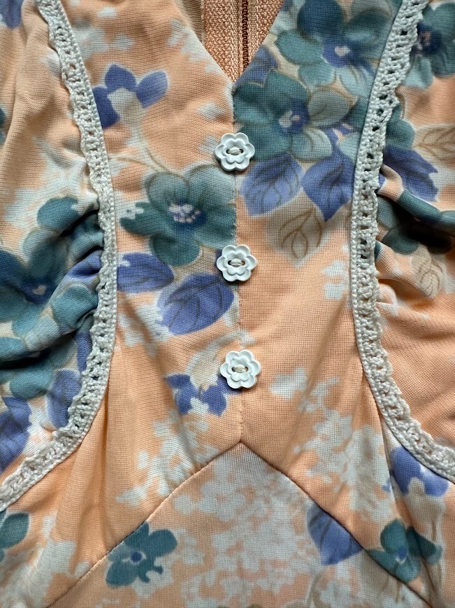 Vintage 60s 70s Terri Petites Peach A-Line Dress