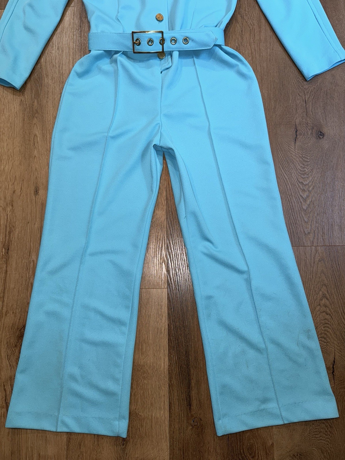 Vtg 60s 70s Jumpsuit Bell Bottom One Piece Leisure Jump suit Disco Mod Womens 14