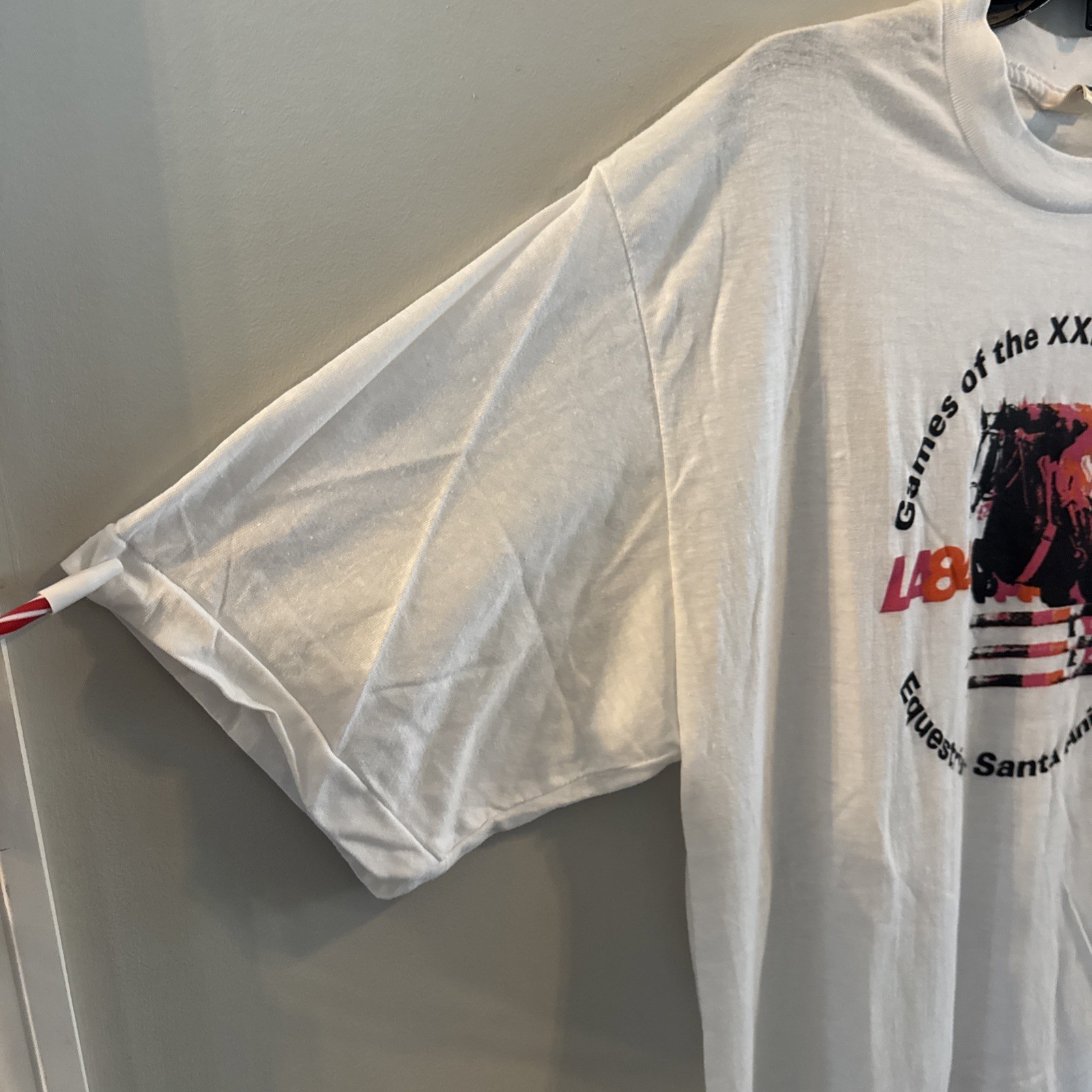 USA 1984 XXIII Los Angeles LA Olympics equestrian T Shirt Top Adult Size XL