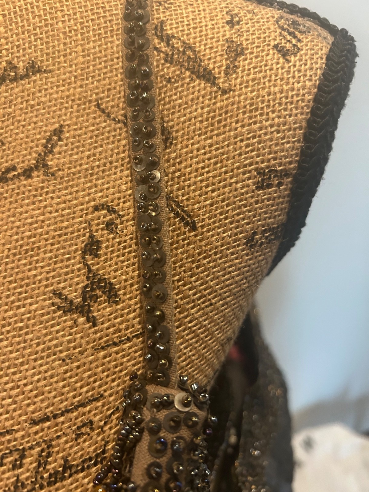 Jigsaw evening purse in bronze sequins and beading.