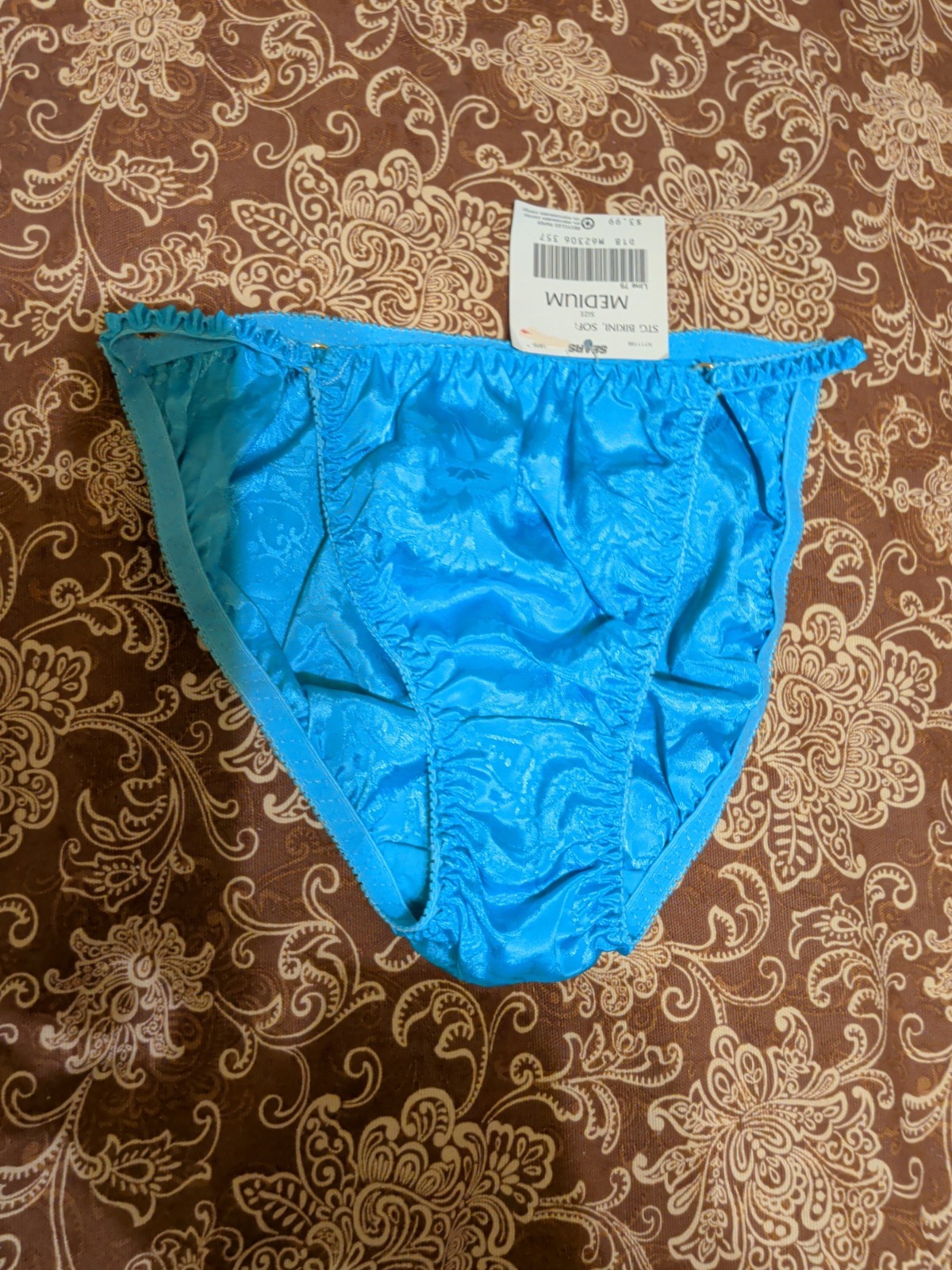 Vintage Sears Satin String Bikini Panties Size Medium