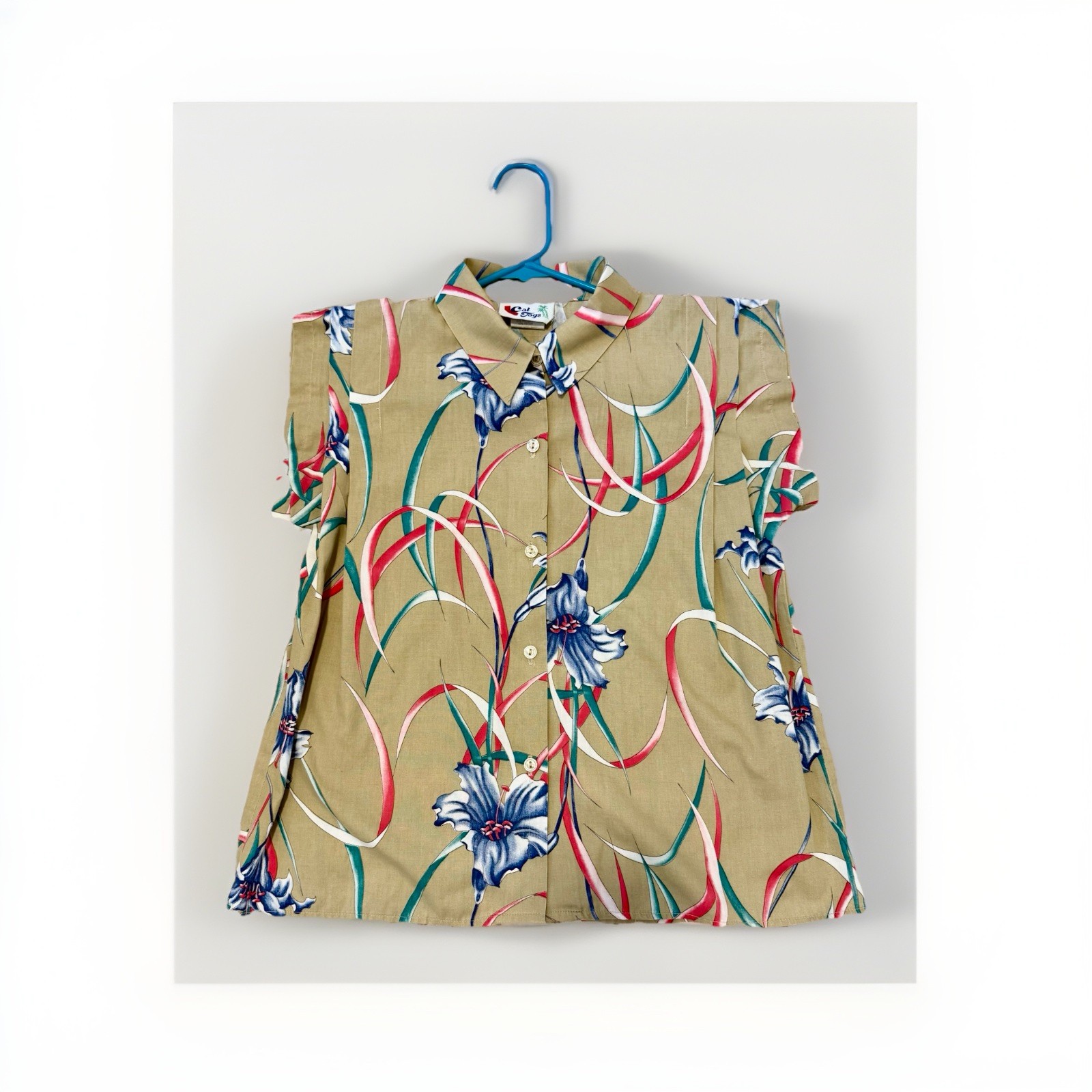 Vintage 80s Cal Togs Women’s Size M Hawaiian Floral Shirt