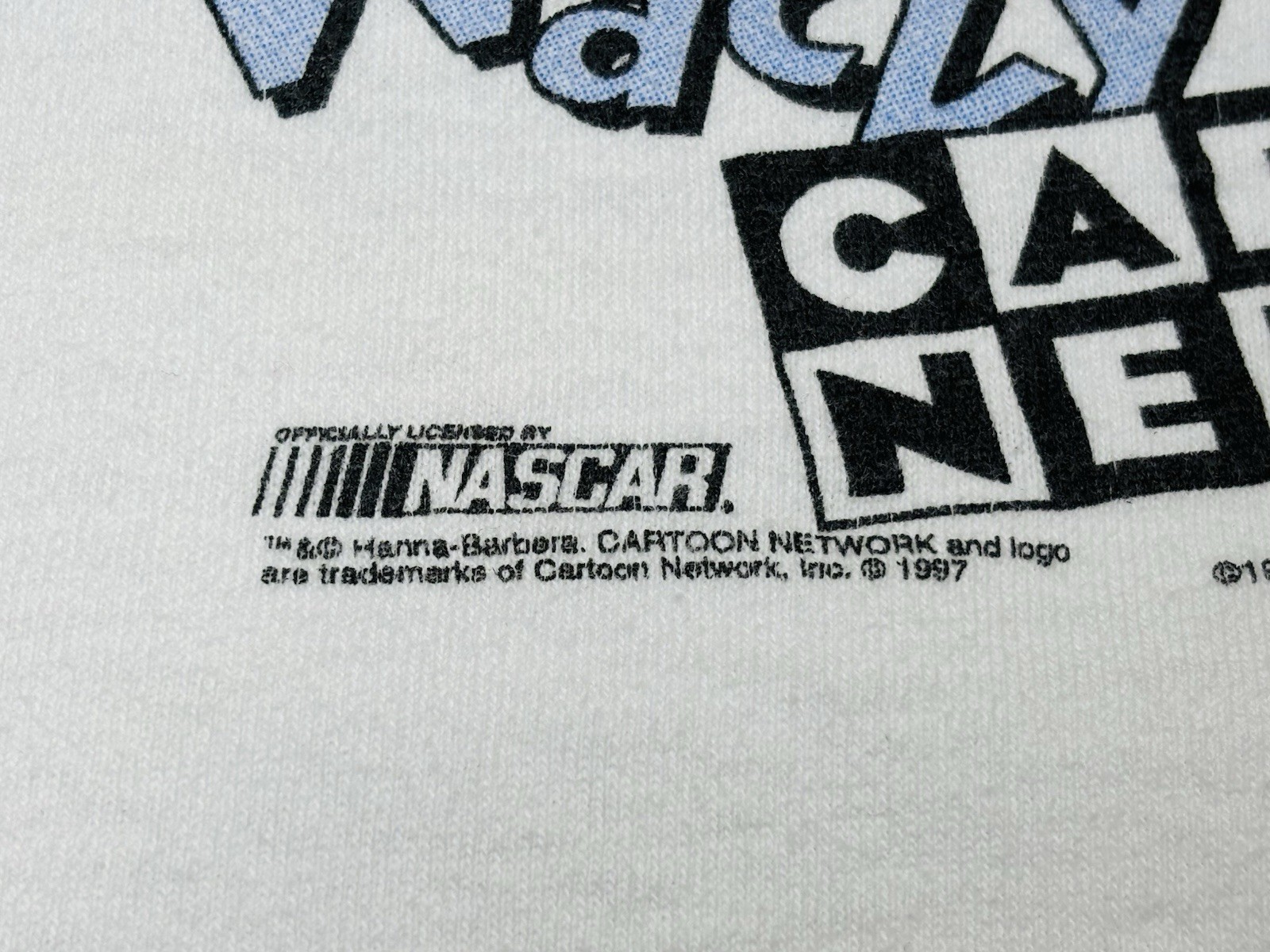 Vintage Kids Cartoon Network Wacky Racing Shirt NASCAR Hanna Barbera 1998 6/8