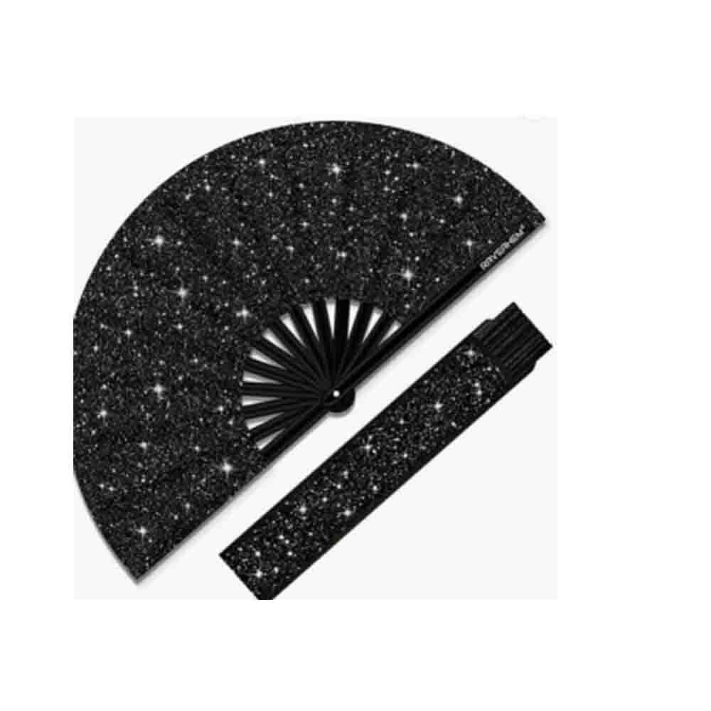 1/2PCS Large Rave Fan with Holster Clack Folding Hand Fan for Men Rave Edm Festi