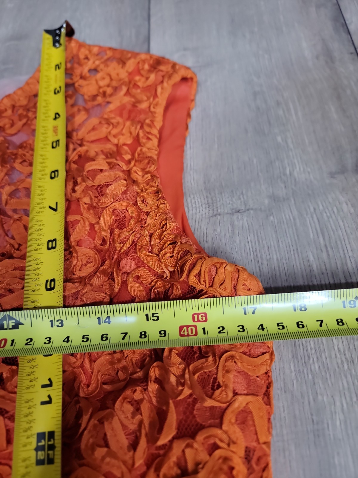 Vintage Jack Bryan Orange Palazzo Jumpsuit Pleated Chiffon Lace Formal Evening