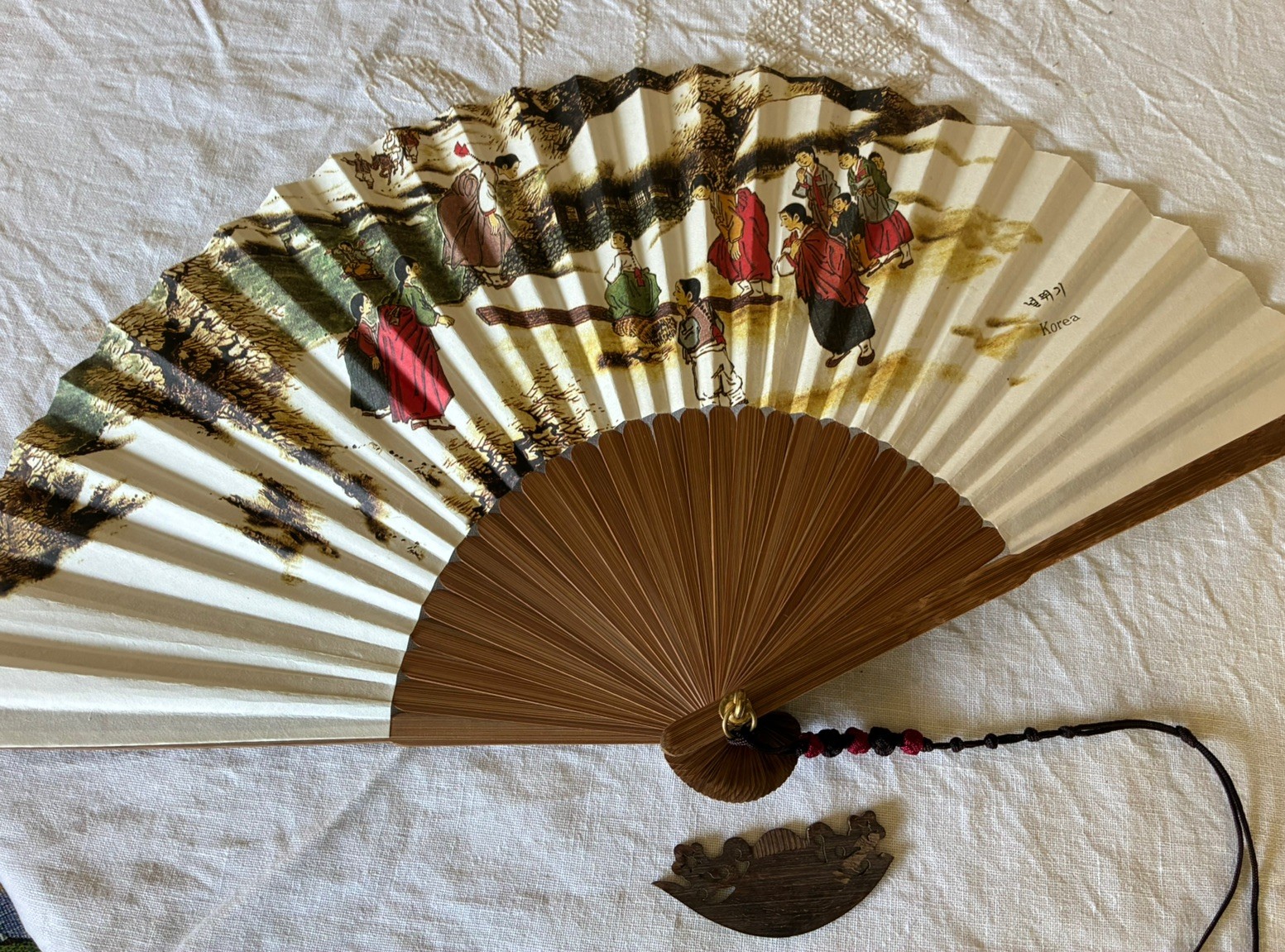 [ *Korean Traditional Crafts] Beautiful Folding Hand Fan Korean paper Folk Paint