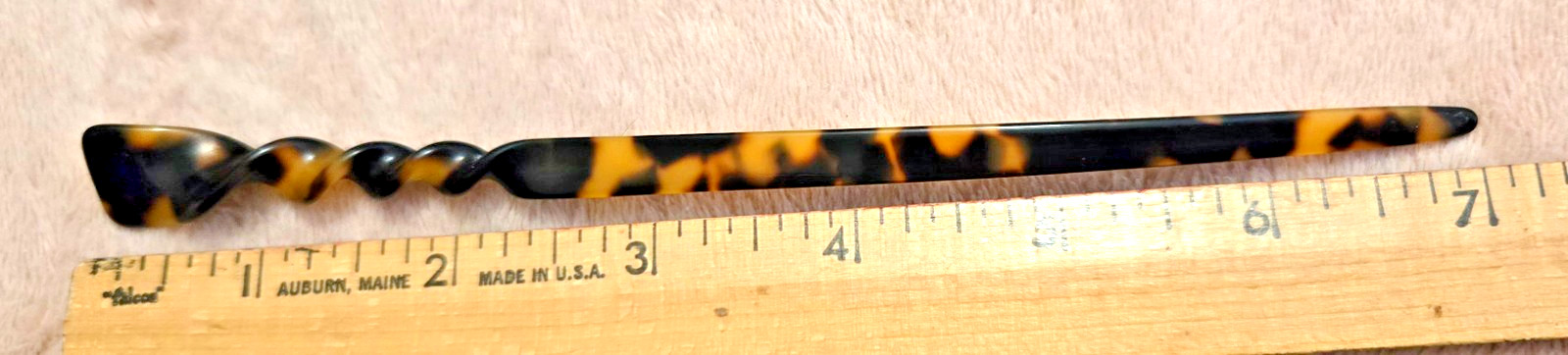 Vintage Faux Tortoise Lucite 7″ Hair-Stick Hair Ornament