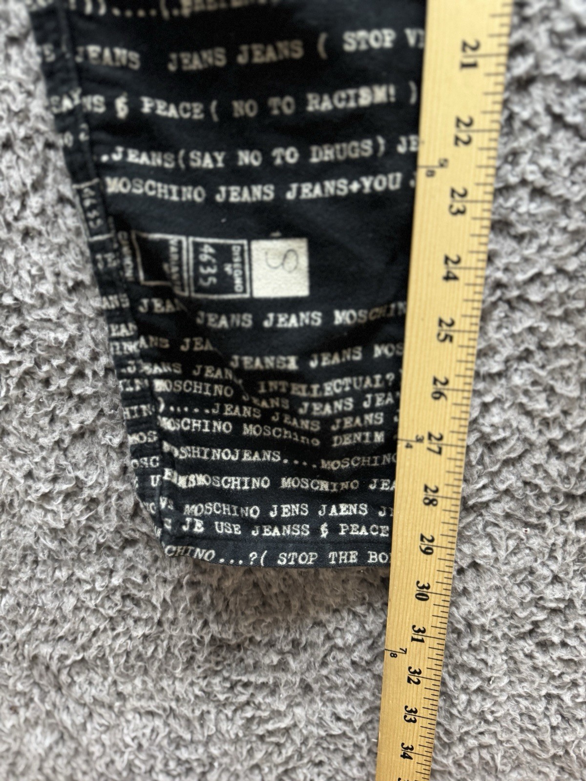 Vintage Moschino 90’s All Overprint Jeans Pants Size 30 in Black