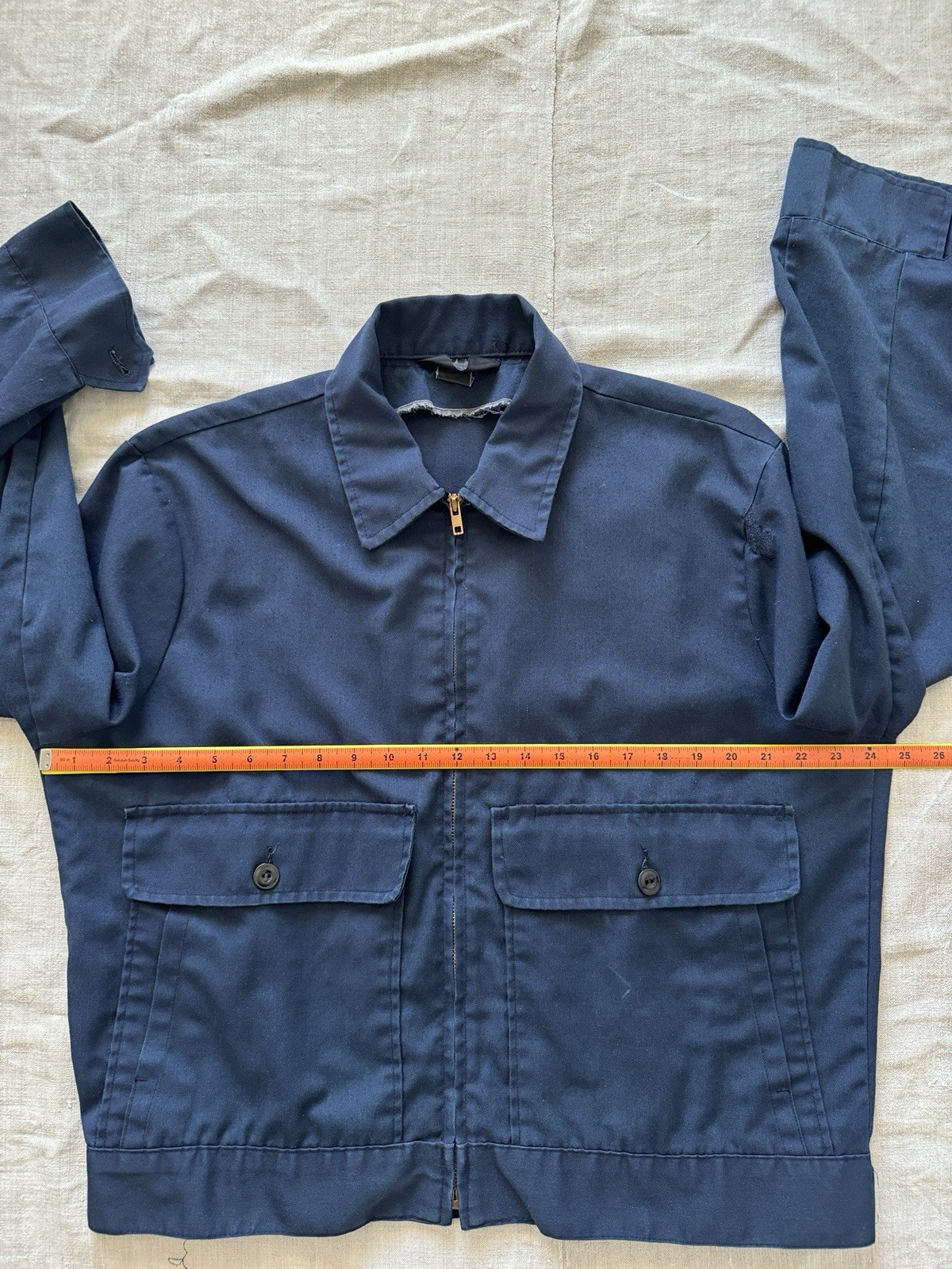 70s vintage Toppmaster light worn mechanics cropped work jacket M-L made in USA