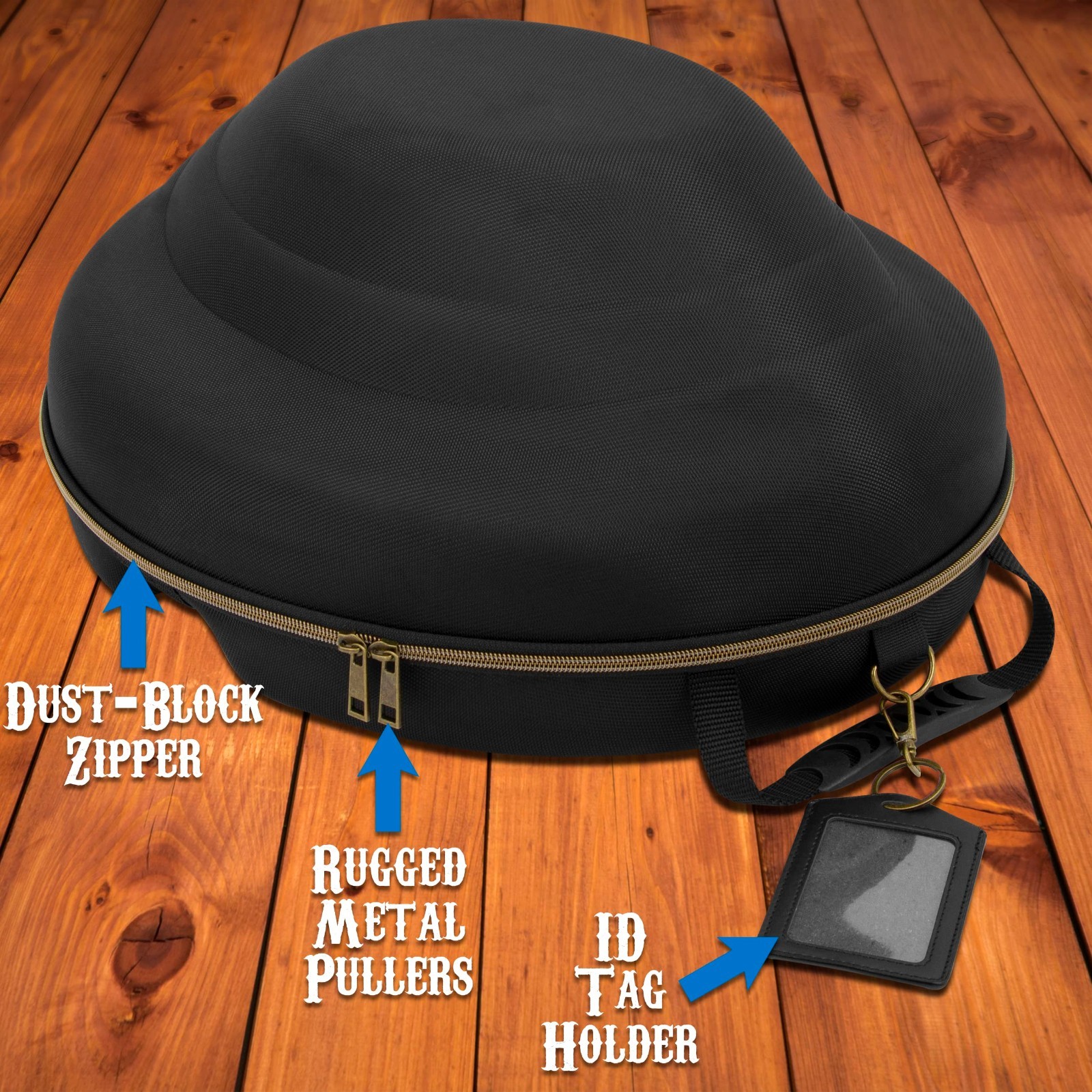 Cowboy Hat Storage Case – Hard Shell Box for Brims Up to 4.75” – Adjustable Str