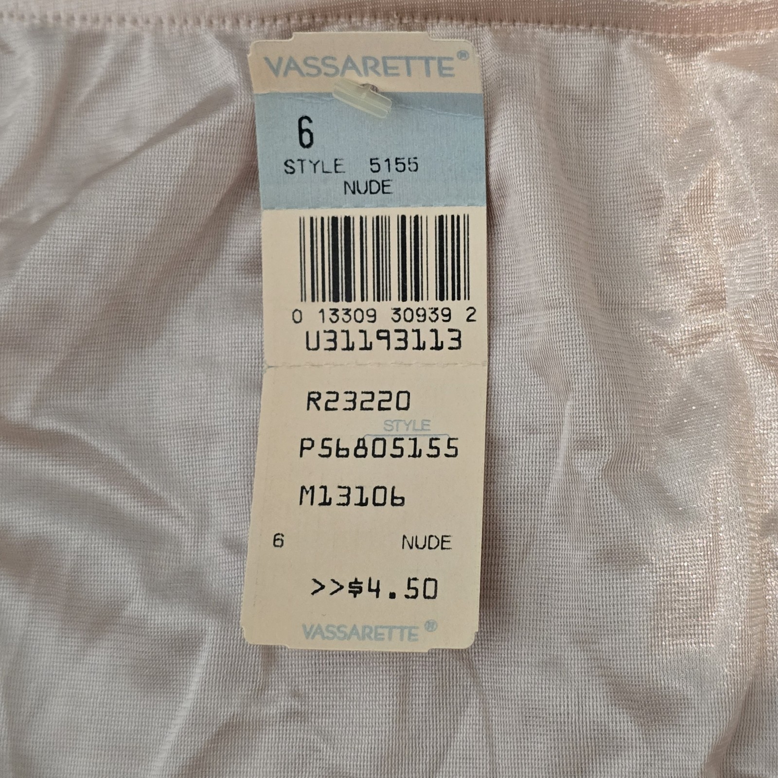 NWT Shiny Silky Liquid Satin Second Skin Vintage Vassarette Panties, Size 6