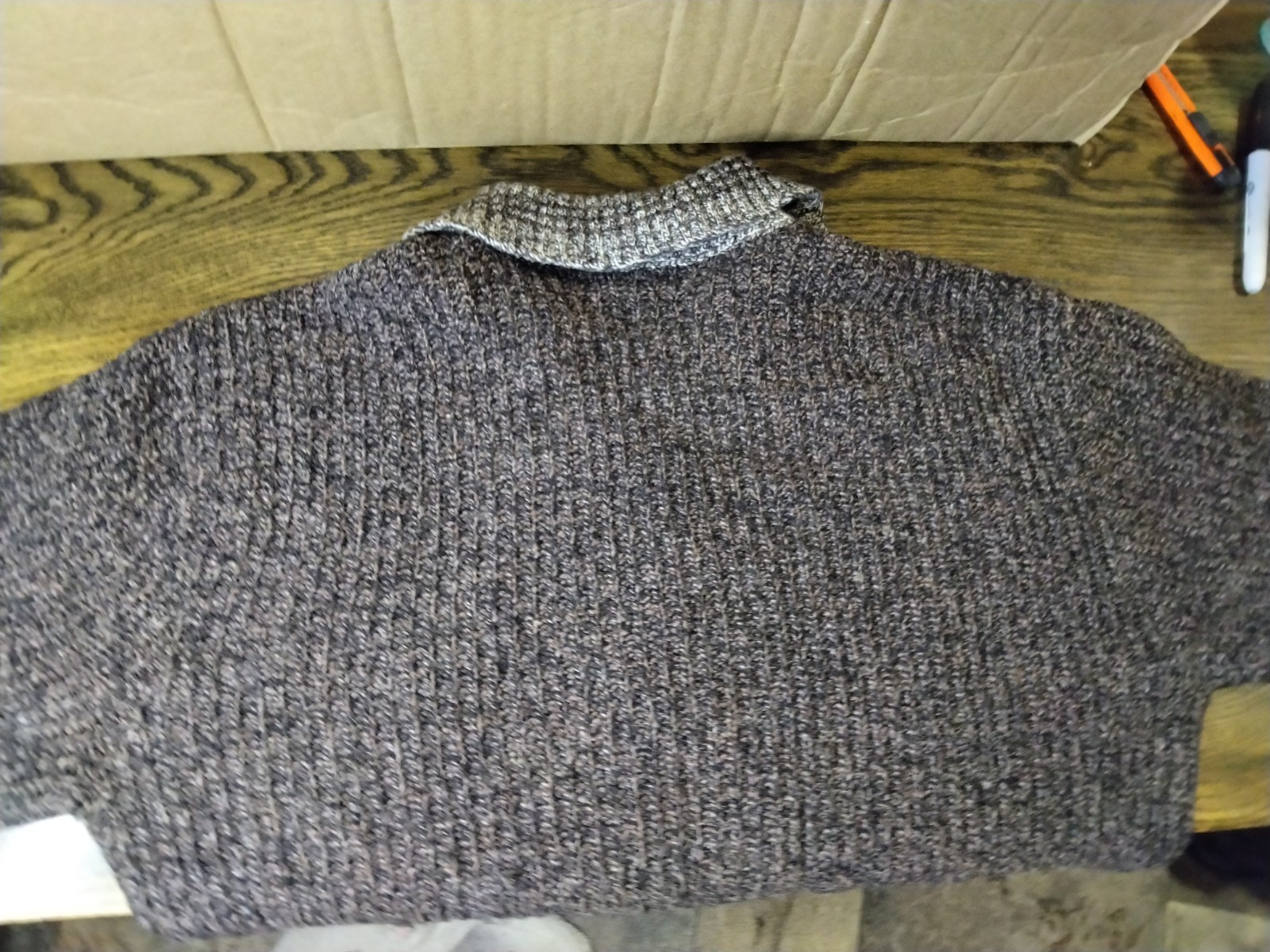 Lambs Wool Sweater by Barclay Size M Dark Gray Chunky Knit Casual Neutral 1960s