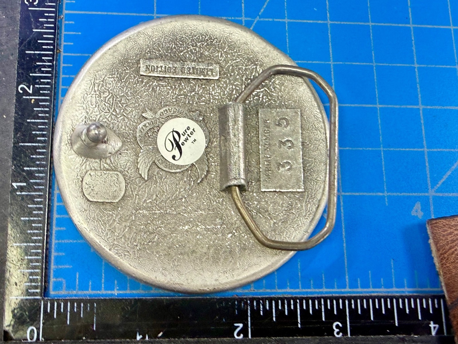 United States of America Buffalo Bison Five Cents 3″ Wide Pewter Belt Buckle