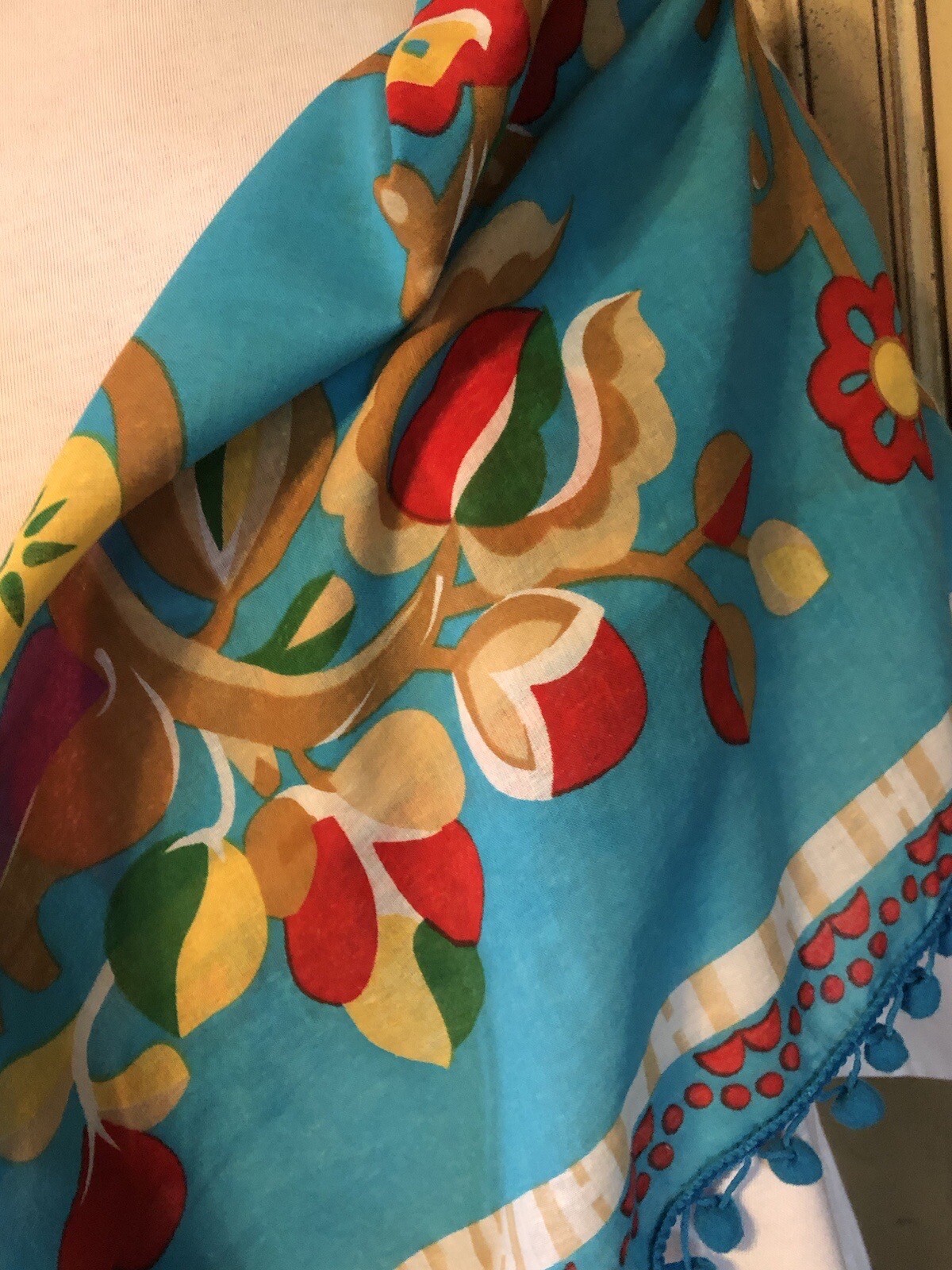 New scarf Measuring 20X40 Inches Turquoise Floral