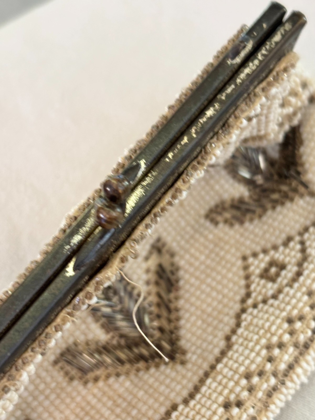 Vintage Art Deco Beaded Clutch Evening Bag Purse Czechoslovakia