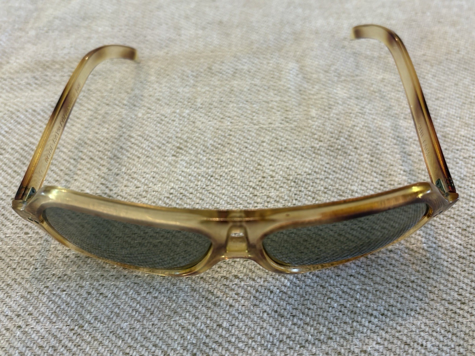 Vintage Cool-Ray Polaroid 144 Sun Tack Sunglasses Amber Aviator Shield 1970s