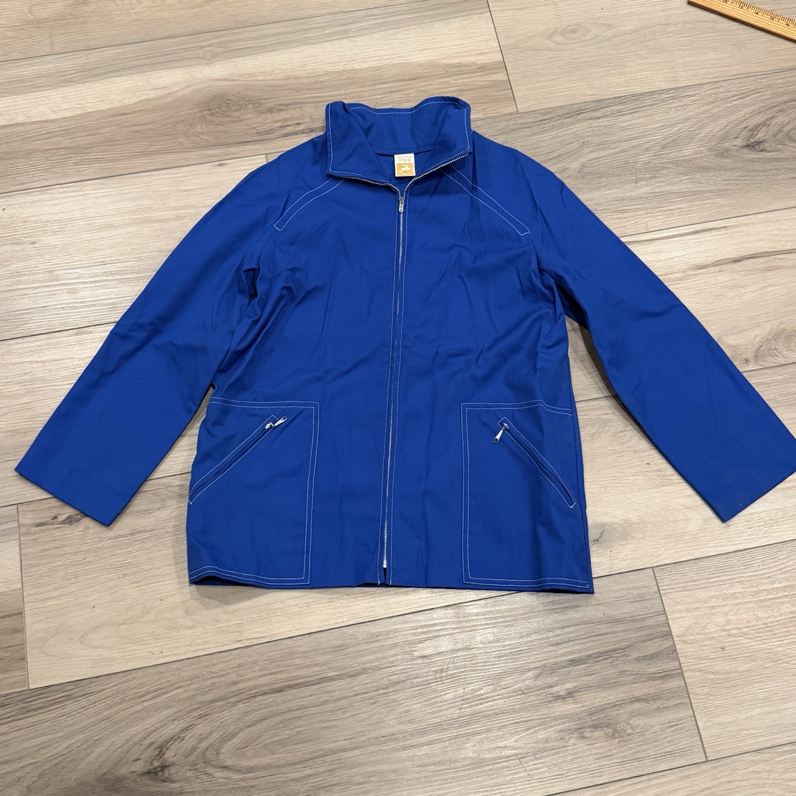 White Stag Jacket Womens Blue 70’s Full Zip Mechanic Work Wear Made In USA
