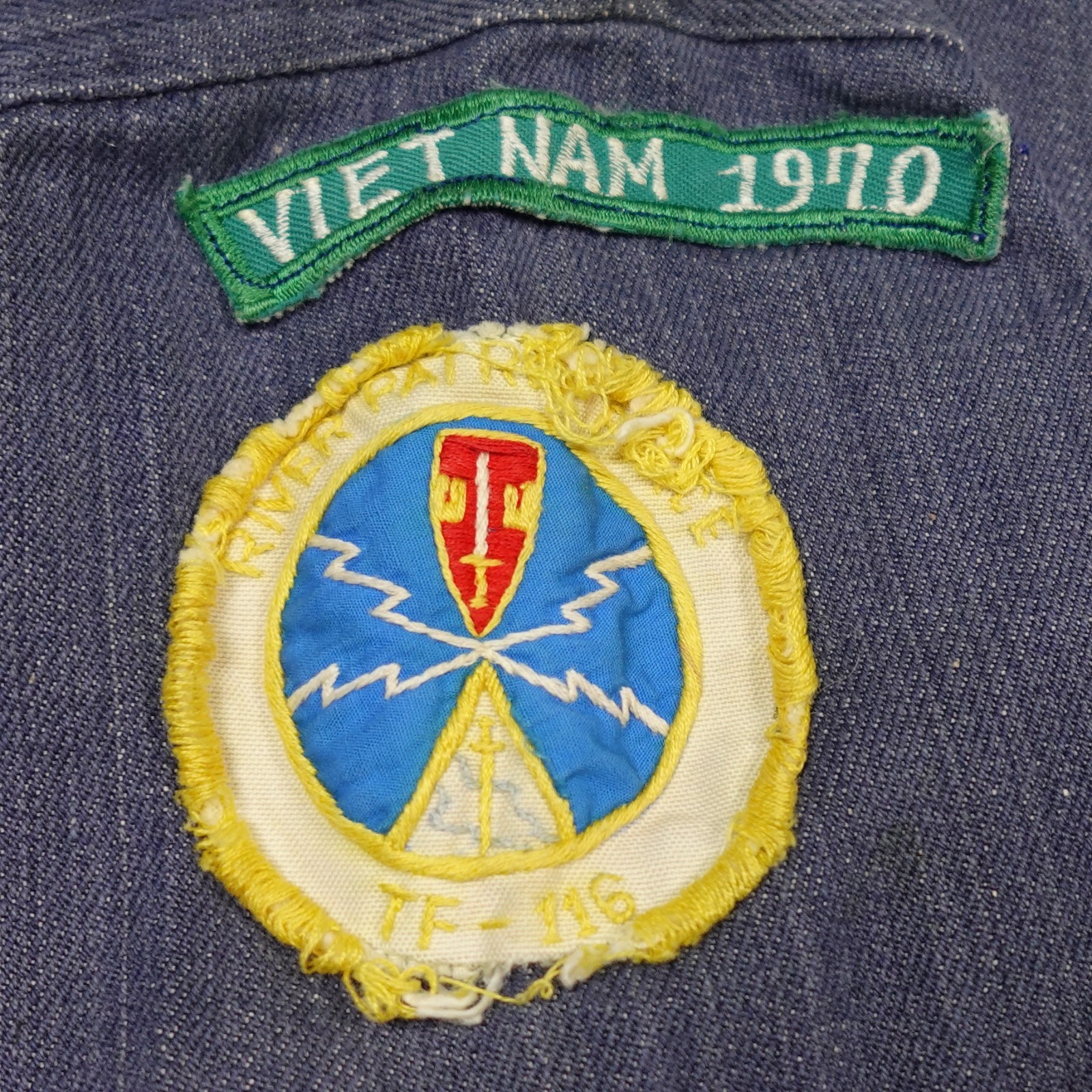 Vintage Vietnam War Jacket S Souvenir 60s 70s Navy patches Vietnam Hunting Club