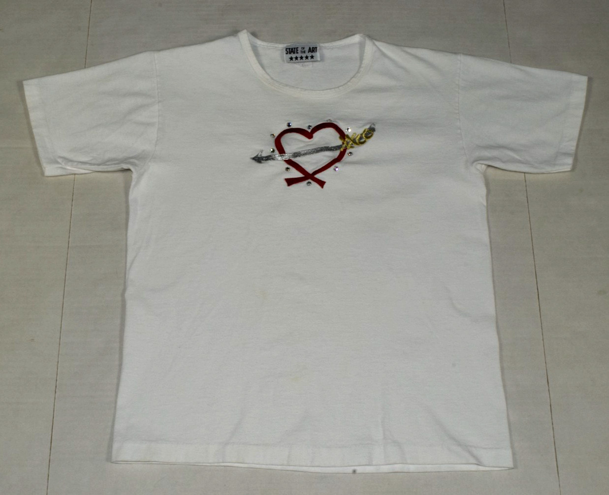 Vintage T-Shirt State of the Art Single Stitch Size S 80s Arrow Thru Heart Gems