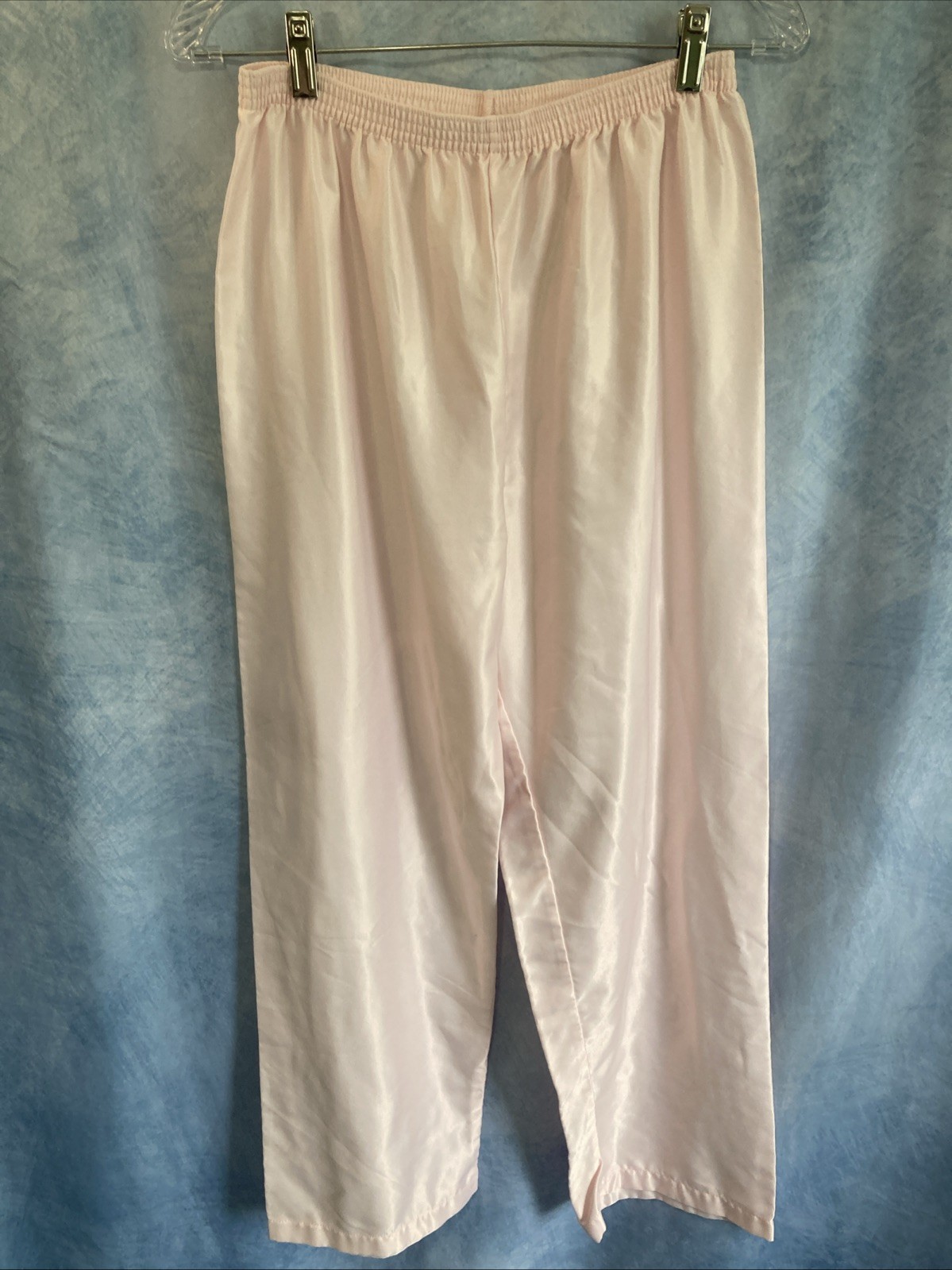 VTG 80s Barbizon Pink Pajama Set L Babydoll Top Pants Embroidered Lace Coquette