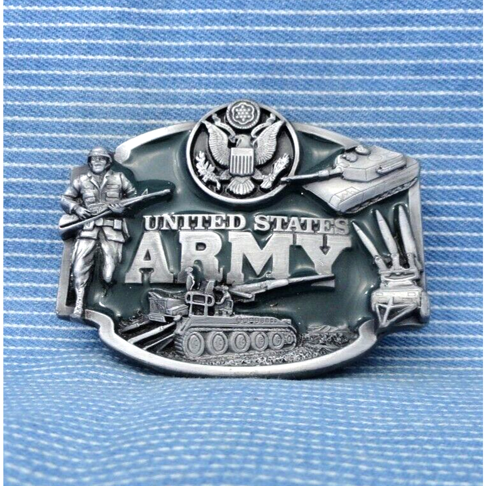United States Army Belt Buckle US Military Seal Infantry Vtg 80s Siskiyou.TYC284