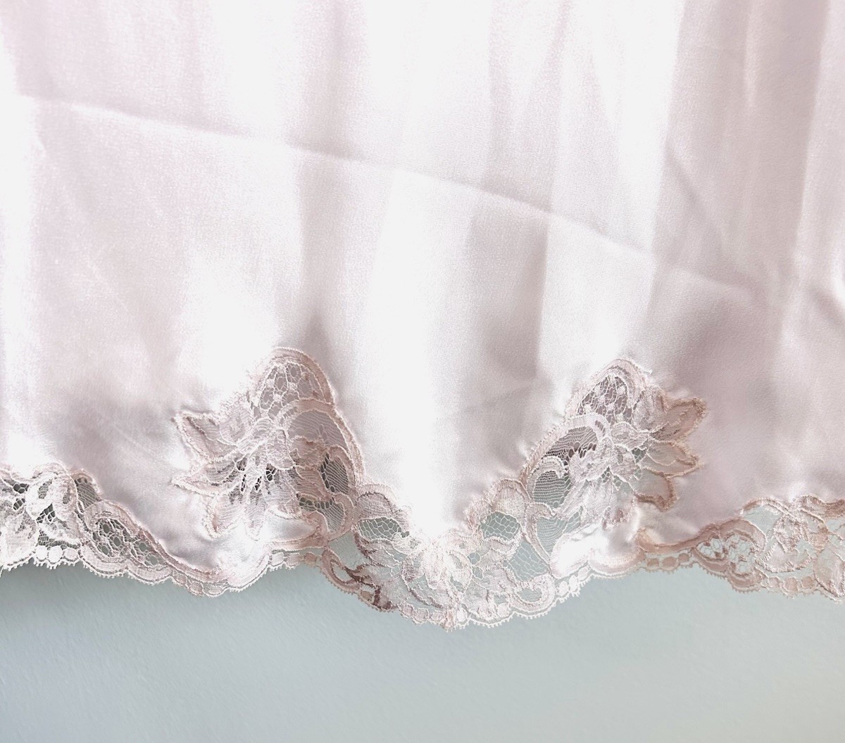Vintage Christian Dior Satin And Lace Pink Nightgown Lingerie Size Petite