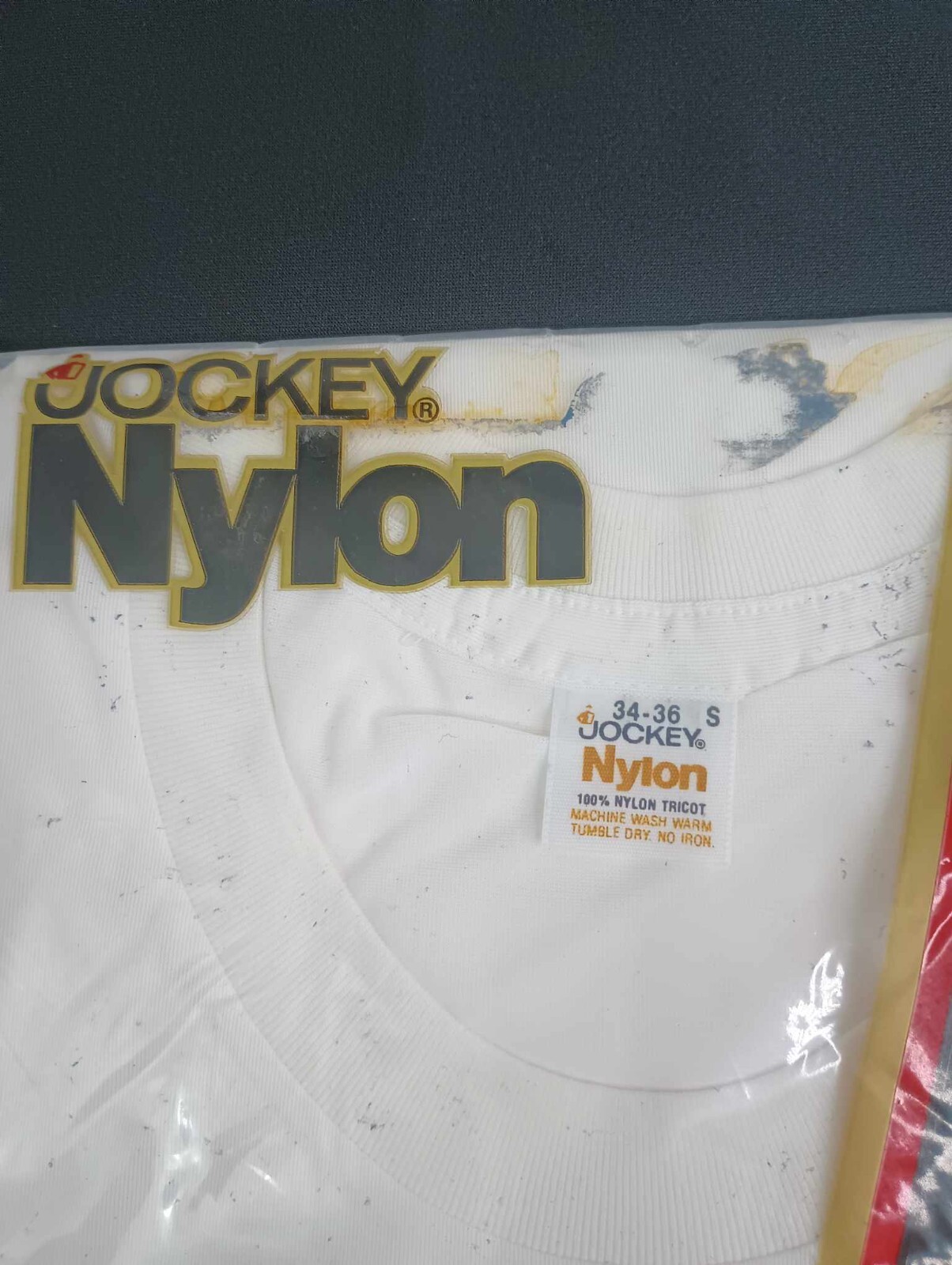 Vintage 1974 Jockey Nylon Thorobred T-shirt White Sz Small S 34-36 New Old Stock