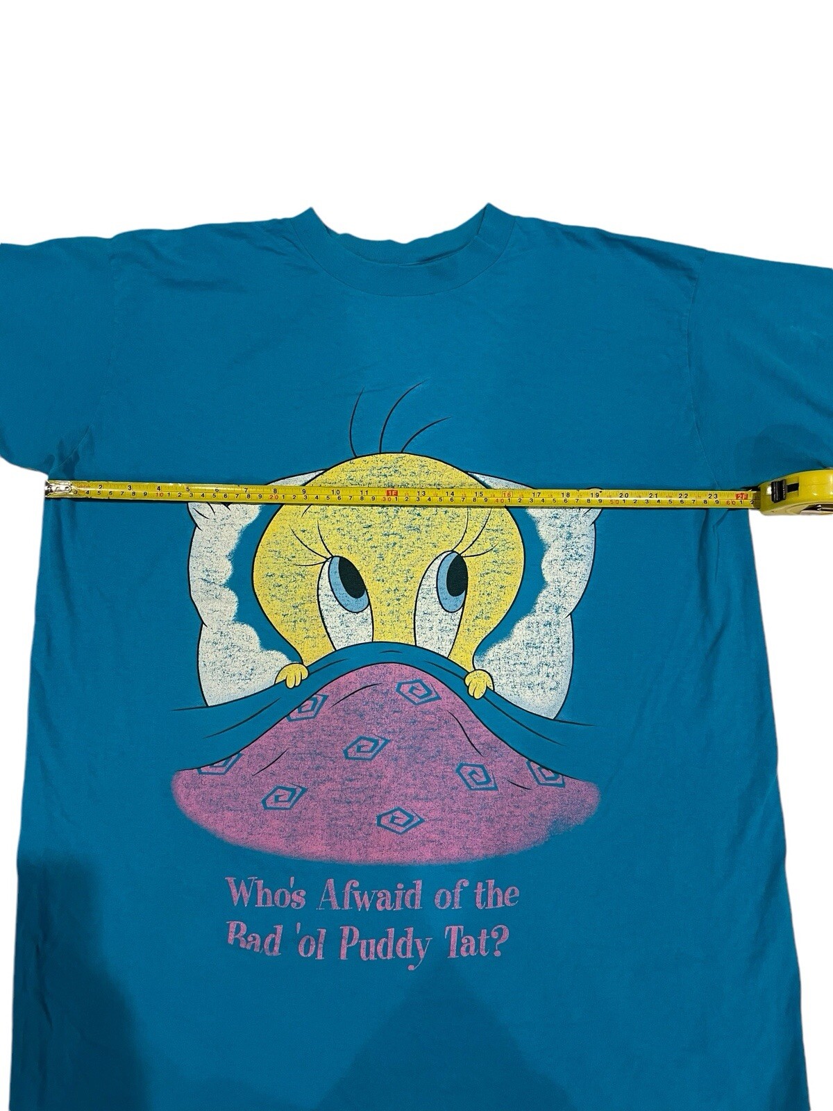 Looney Tunes Tweety Bird Vintage T Shirt Blue Unisex Adults One Size GUC